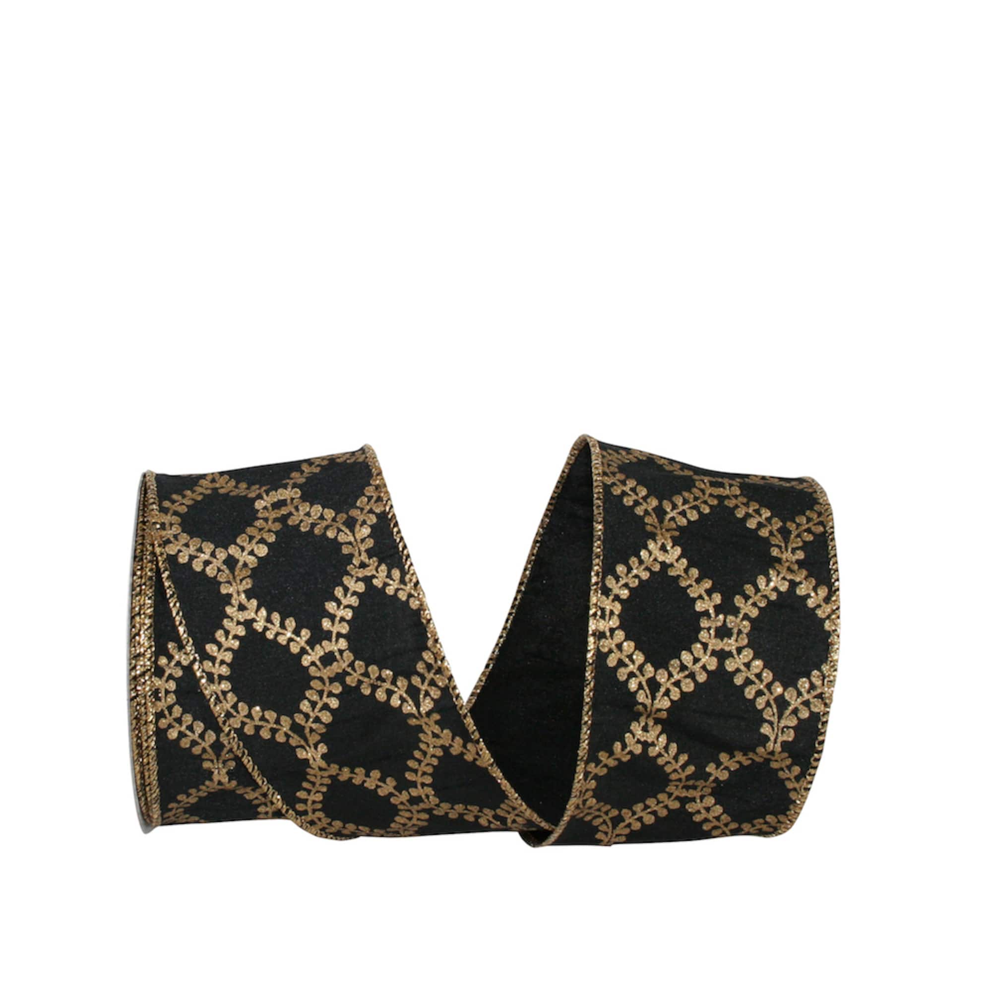 JAM Paper 2.5" x 10yd. Filigree Crest Dupione Wired Ribbon